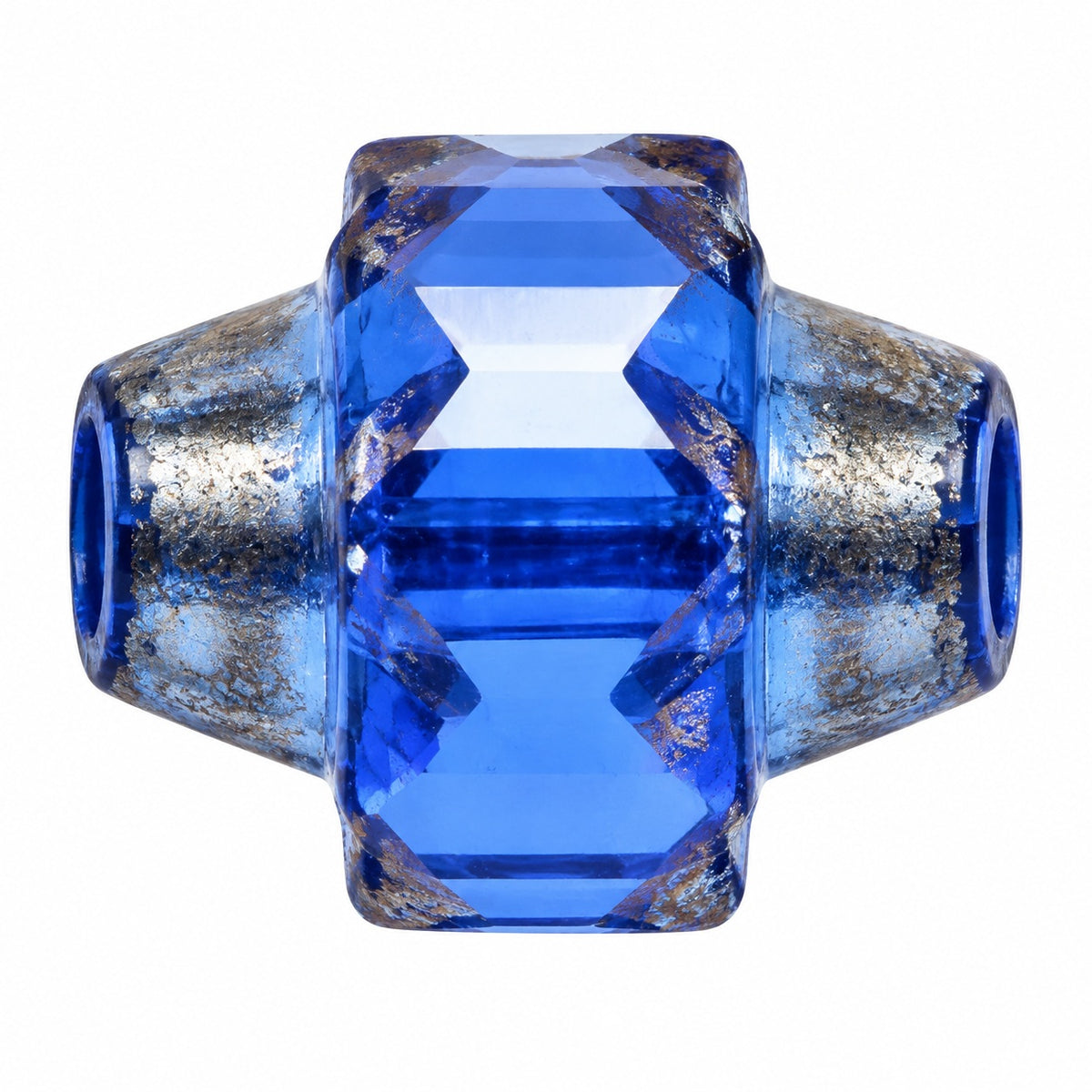 Faceted Special Cut Beads, Cobalt Platin (30050-13702), Glass, Czech Republic