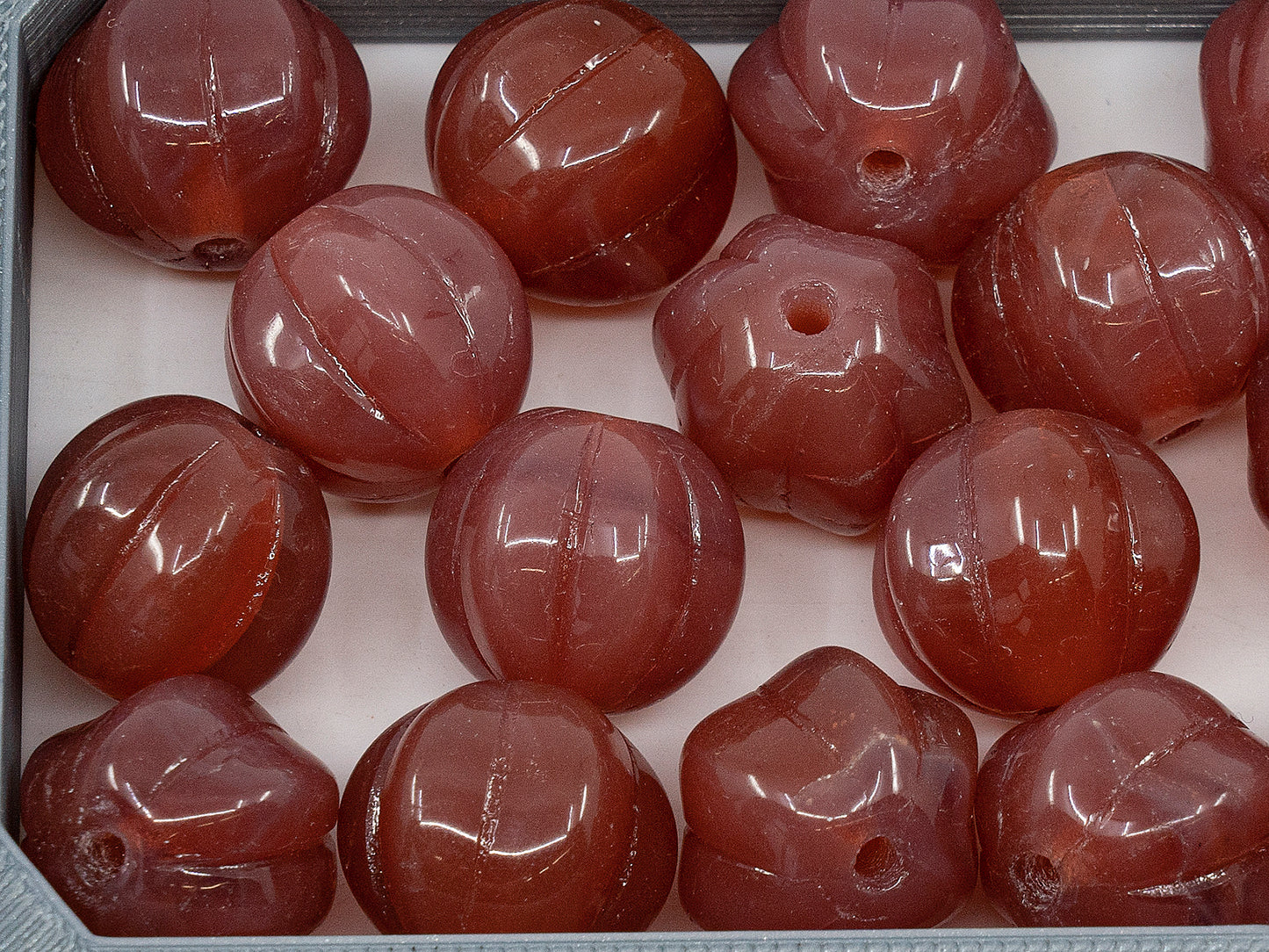 OUTLET Melon Round Beads, 14 mm, Glass, Czech Republic