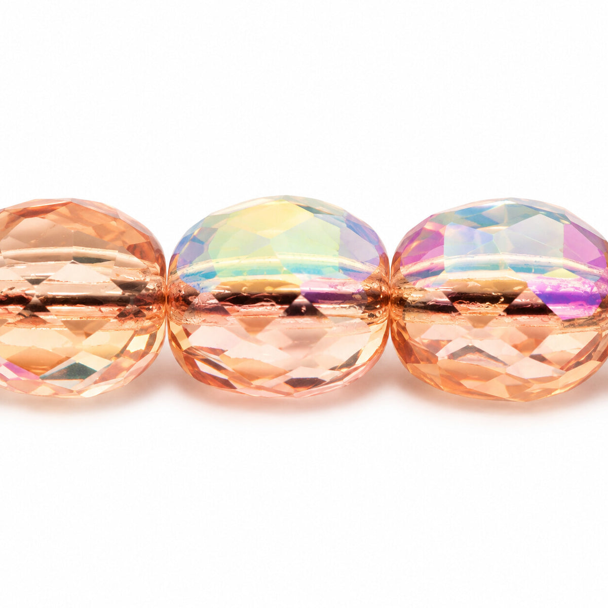 Faceted Special Cut Beads, Transparent Pink Ab (70130-28701), Glass, Czech Republic