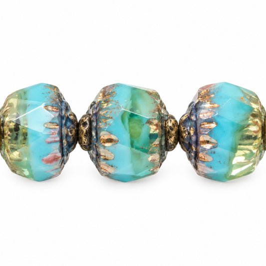 Cathedral Faceted Fire Polished Beads, X3200 Terracotta Violet (x3200-15496), Glass, Czech Republic