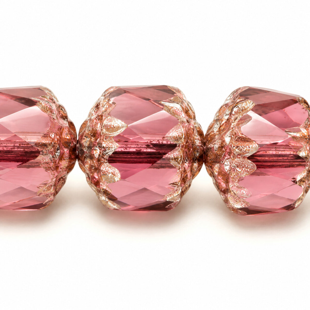Cathedral Faceted Fire Polished Beads, Transparent Light Amethyst Picasso (20050-43400), Glass, Czech Republic