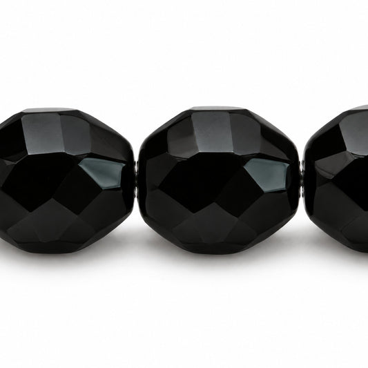 Faceted Special Cut Beads, Black (23980), Glass, Czech Republic
