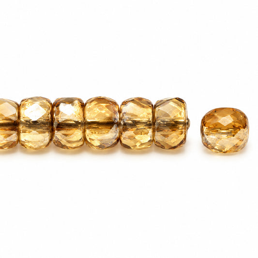 Faceted Special Cut Beads Rondelle, Transparent Orange Crystal Bronze Capri (10060-22601), Glass, Czech Republic