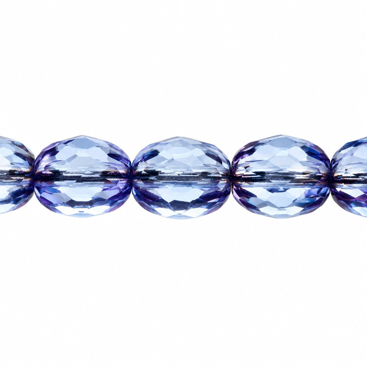 Oval Faceted Beads, 70480 (70480), Glass, Czech Republic