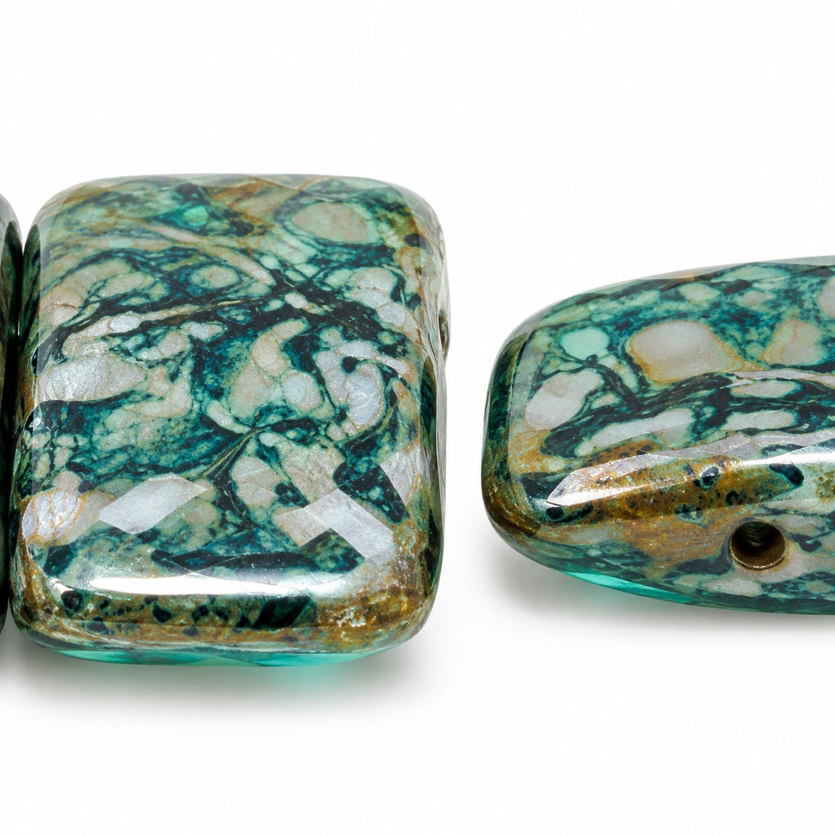 Carrier Beads, Transparent Aqua Stain Strong (60080-86805), Glass, Czech Republic