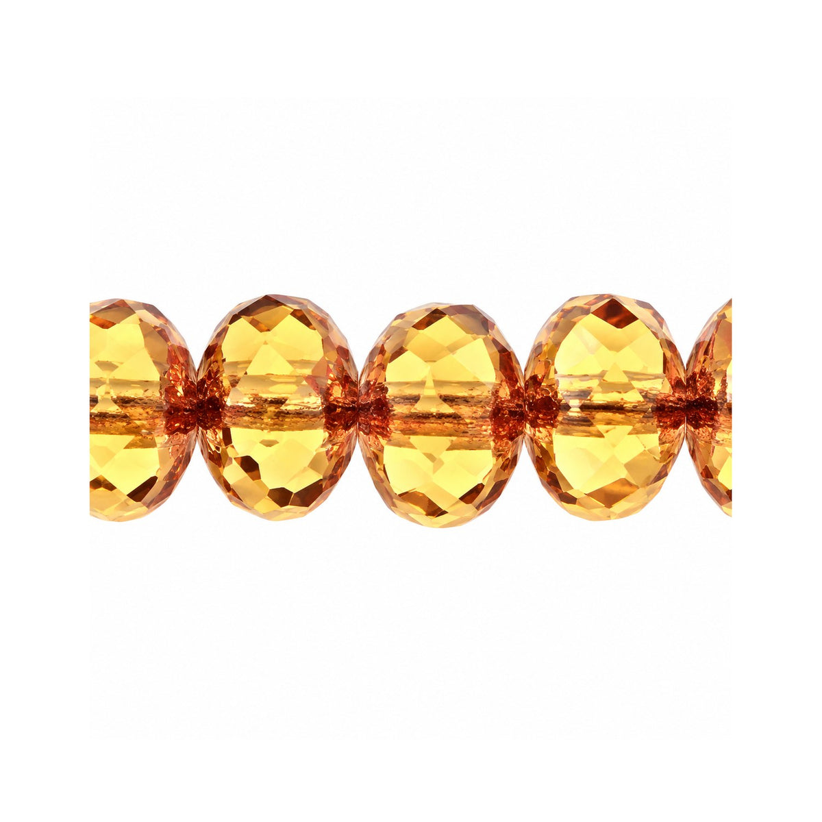 Rondelle Faceted Fire Polish Beads, Transparent Orange Bronze (10030-14415), Glass, Czech Republic