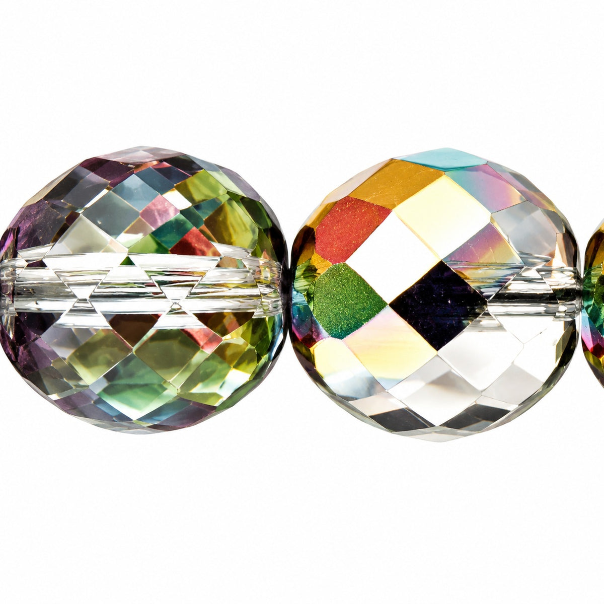 Faceted Round Fire Polished Beads, Crystal 28136 (00030-28136), Glass, Czech Republic
