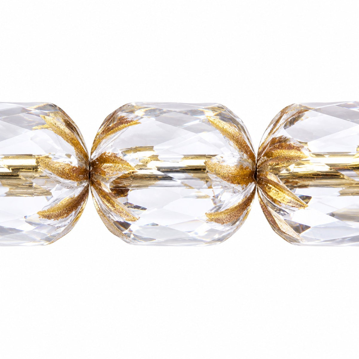 Fire Polished Faceted Cathedral Beads, Transparent Light Amethyst Gold Lined (20210-54202), Glass, Czech Republic