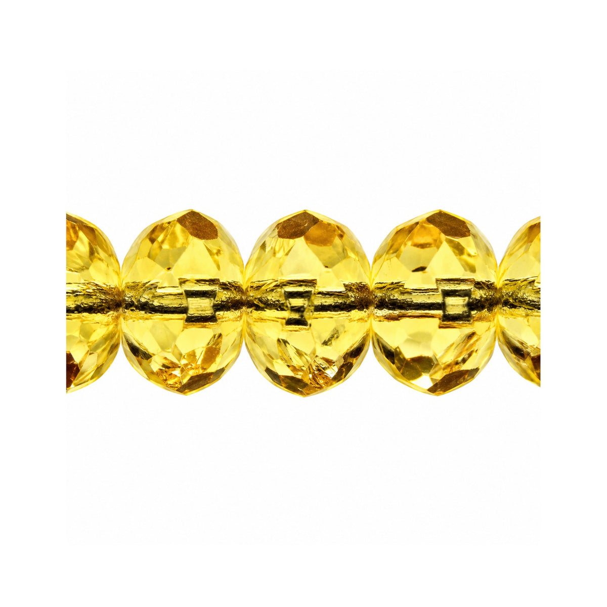 Special Cut Faceted Fire Polished Beads, Transparent Yellow (80120), Glass, Czech Republic