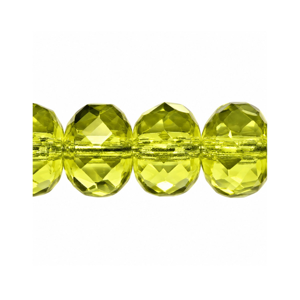 Special Cut Faceted Fire Polished Beads, Transparent Green (50230), Glass, Czech Republic