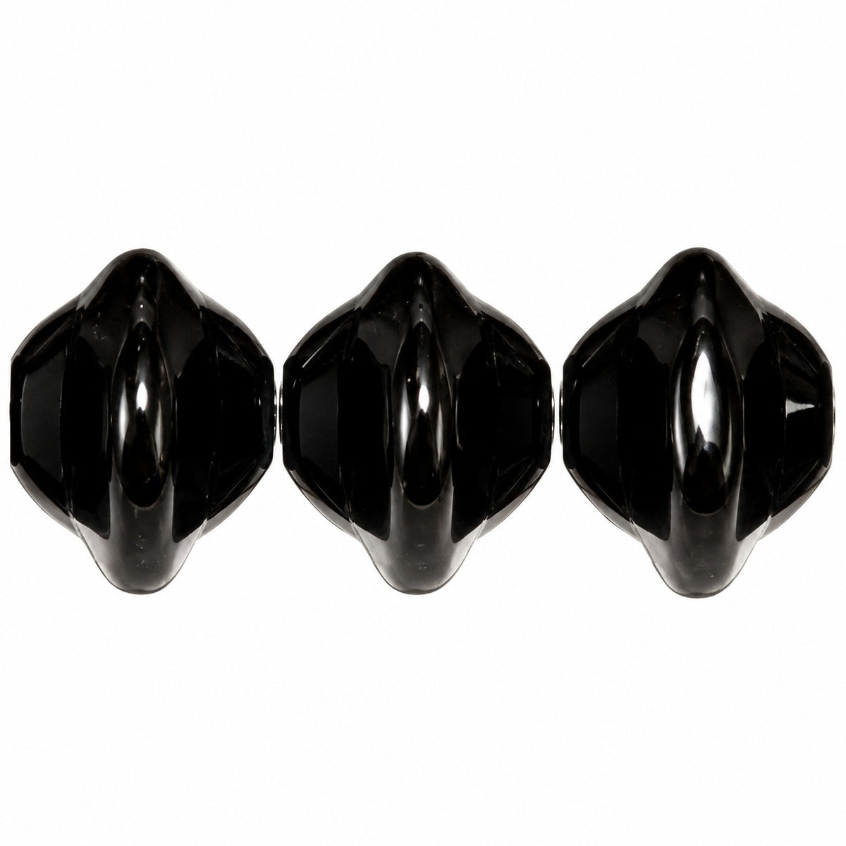 Oval Beads, Black (23980), Glass, Czech Republic