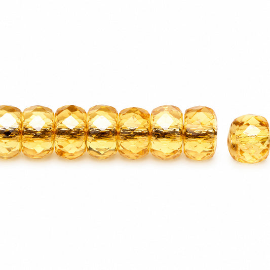 Faceted Special Cut Beads Rondelle, Transparent Orange (10060), Glass, Czech Republic