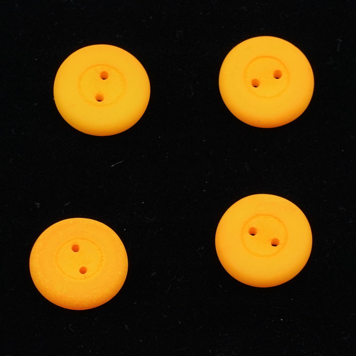 OUTLET 10 grams Button Beads with 2 holes, 16 x 16 mm, Orange Neon (), Glass, Czech Republic