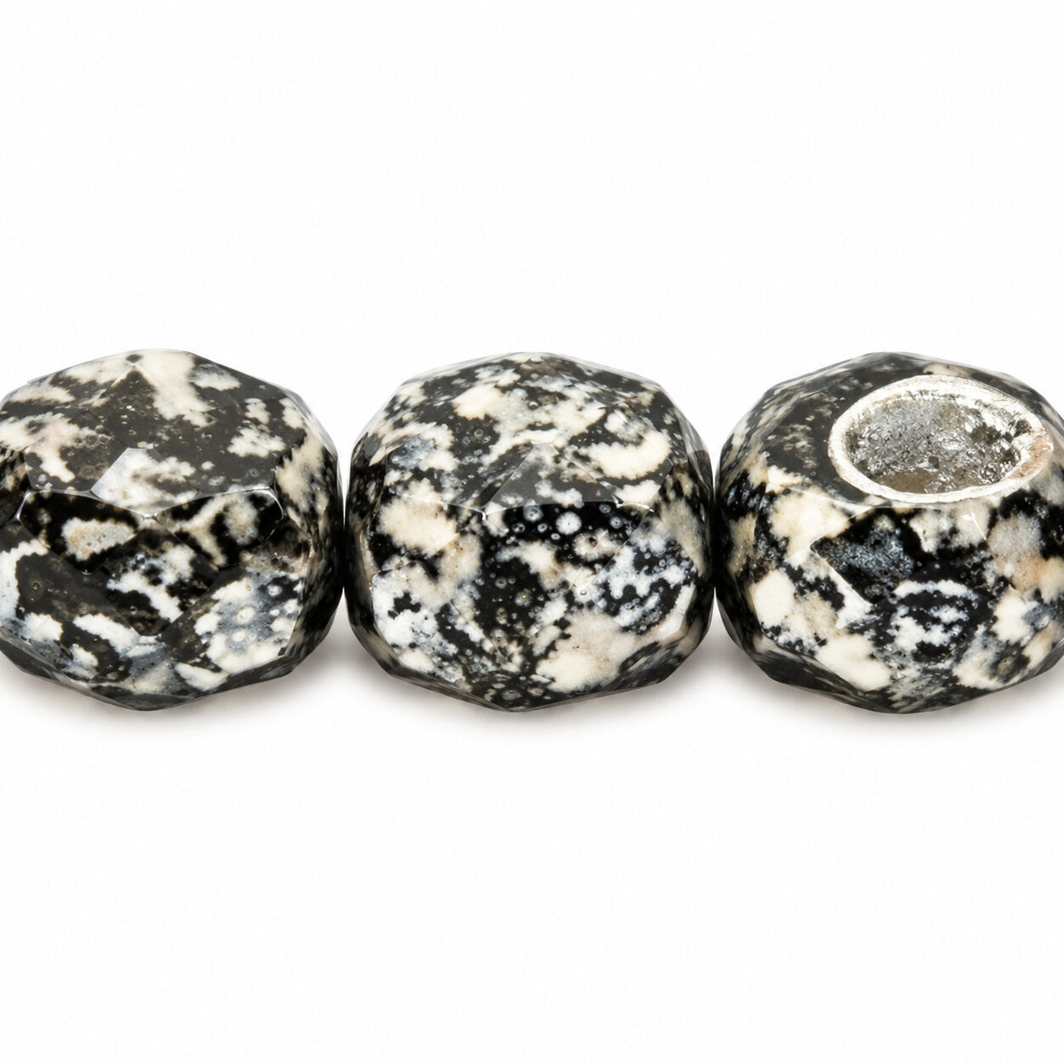 Faceted Special Cut Beads, Black Rembrandt Travertin (23980-43500), Glass, Czech Republic