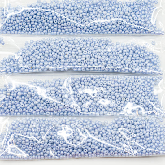 奥特莱斯 10克宝仕奥莎Ornela种子珠，圆孔，散装，11/0，珍珠天蓝色77 (03050-77736)，玻璃，捷克共和国