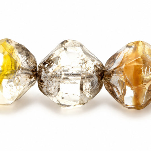Special Cut Faceted Fire Polished Beads. Smashed, X3148 Stain Strong (x3148-86805), Glass, Czech Republic