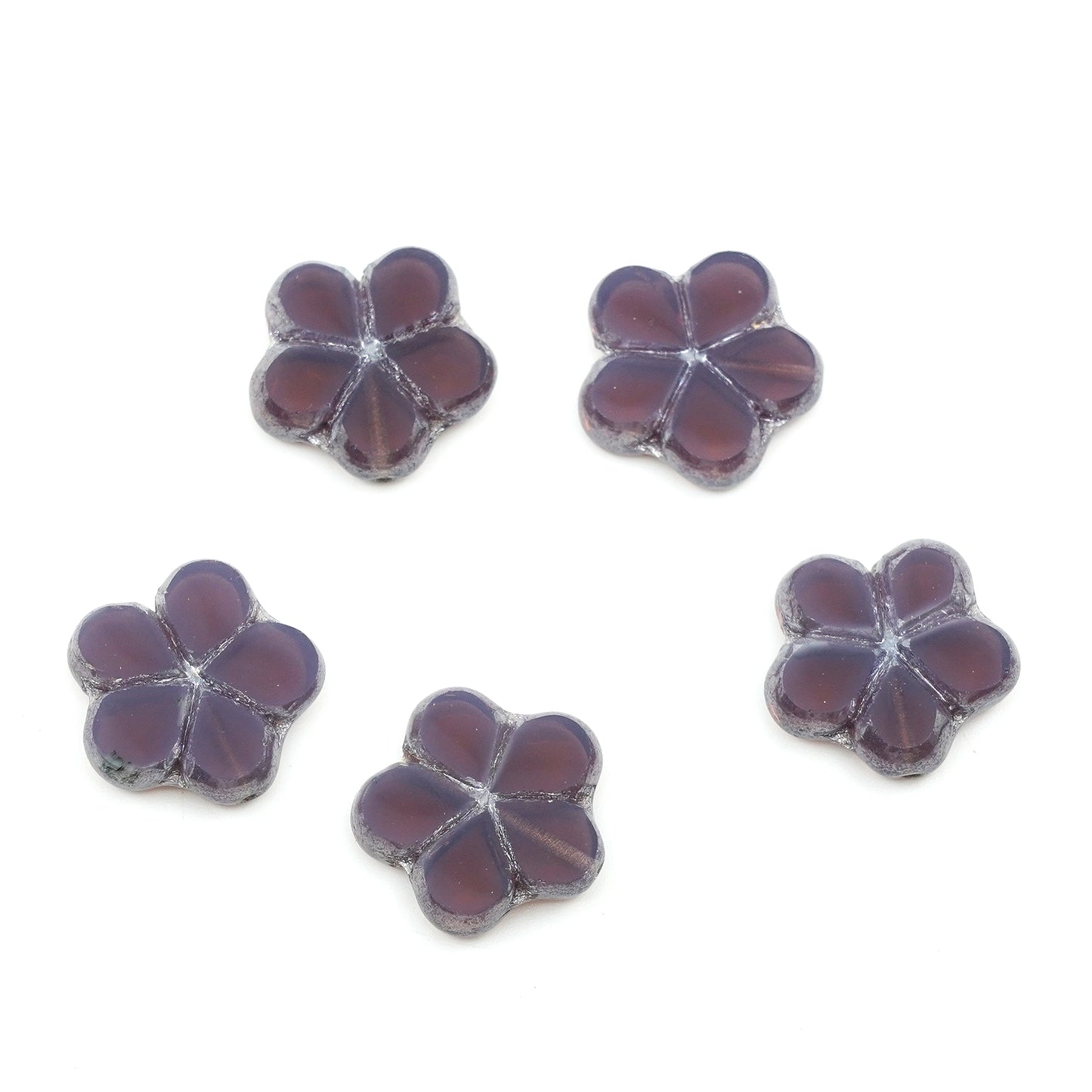 OUTLET 10 grams Table Cut Flower Beads, 50 Hematite (50-14400), Glass, Czech Republic