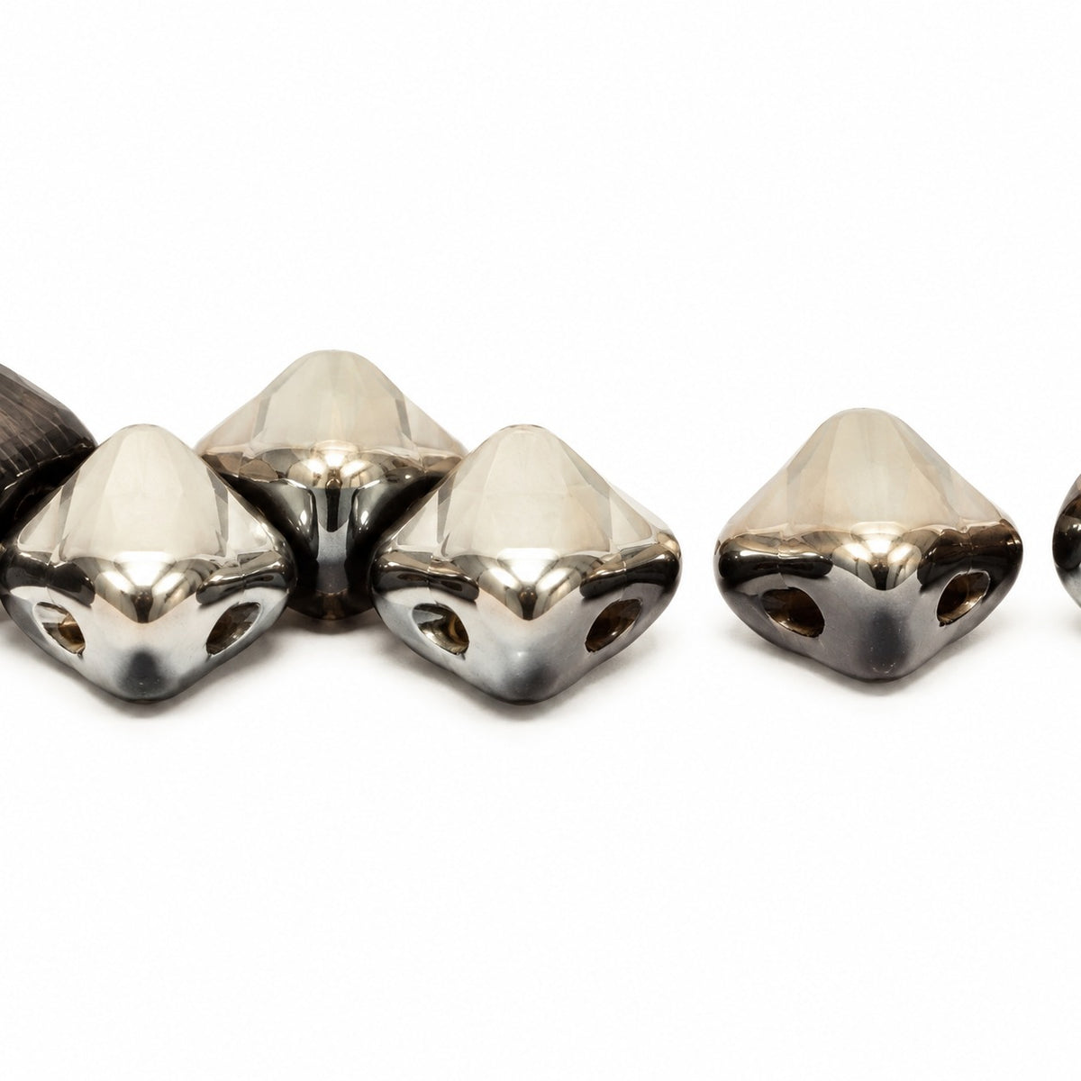 Silky 2-Hole Square Beads, Black Chrom (23980-27401), Glass, Czech Republic