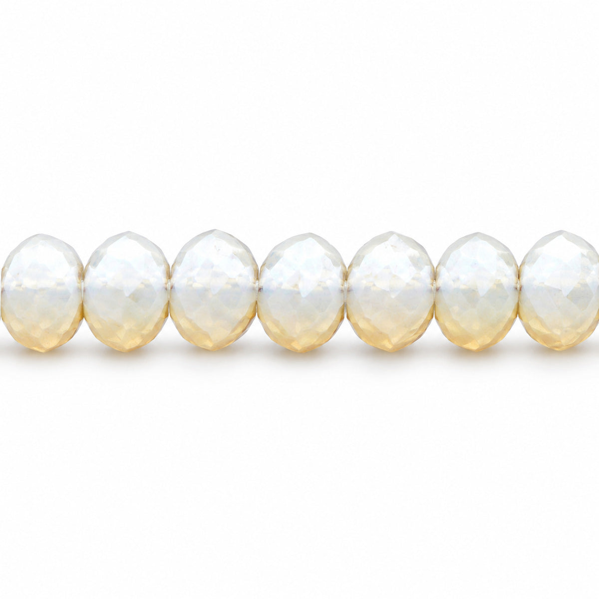 Special Cut Faceted Fire Polished Beads, Opal White (01000), Glass, Czech Republic