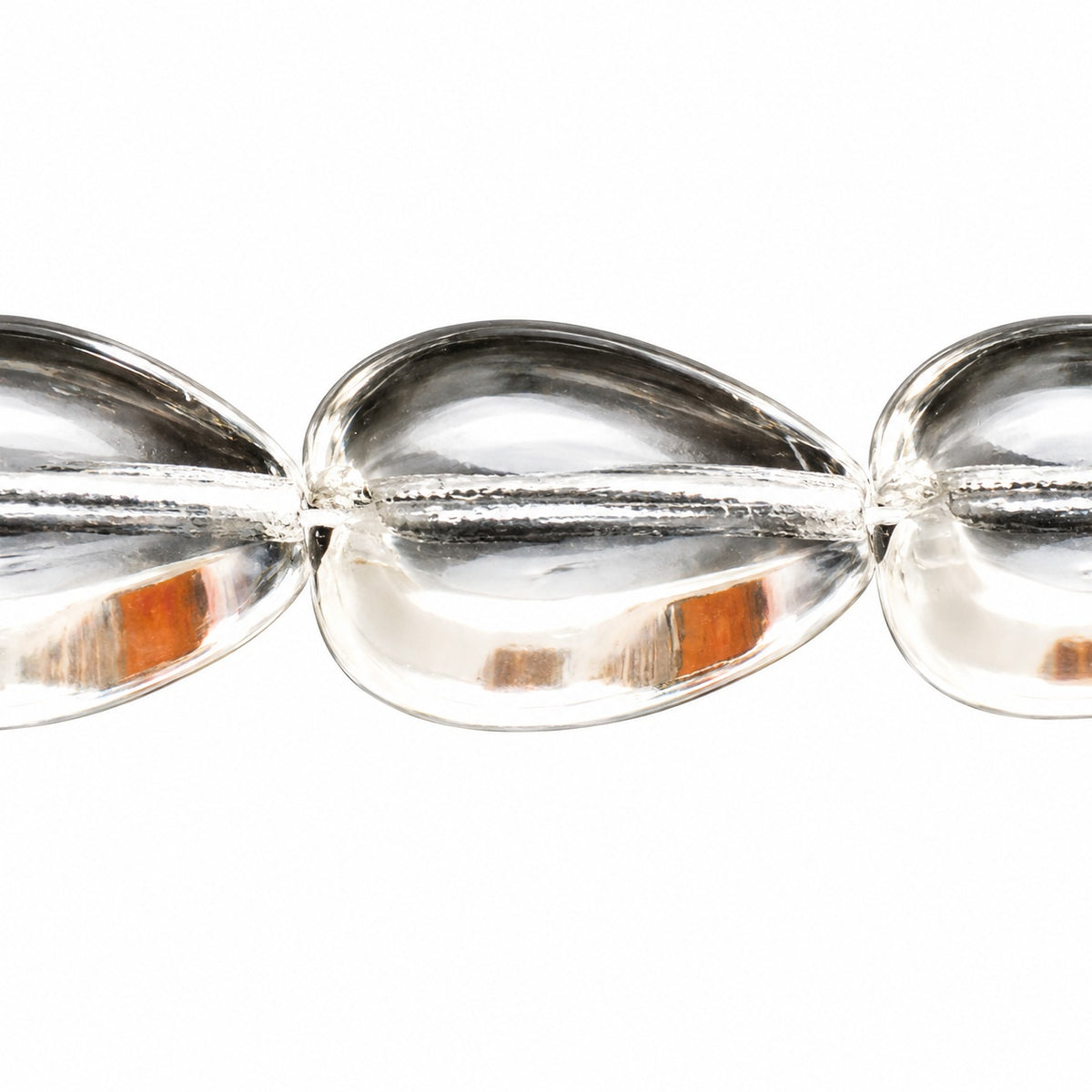 Heart Beads, Crystal (00030), Glass, Czech Republic