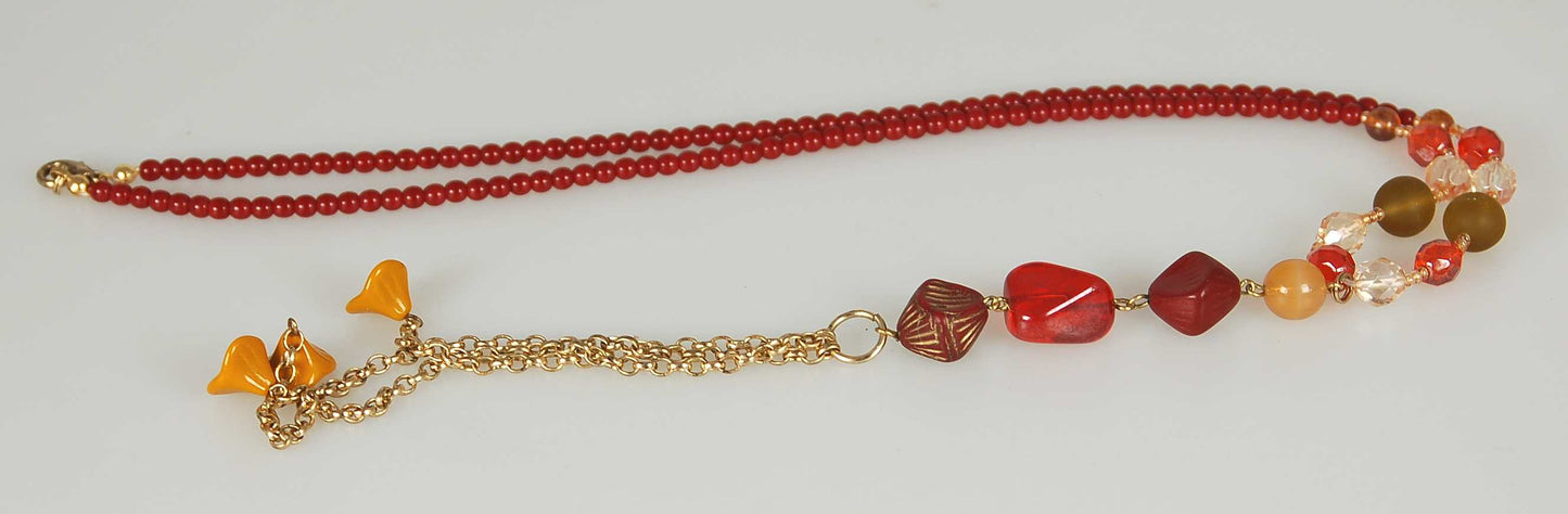 3 pcs Jewelry piece with Czech Glass Beads (OUTLET Vintage)