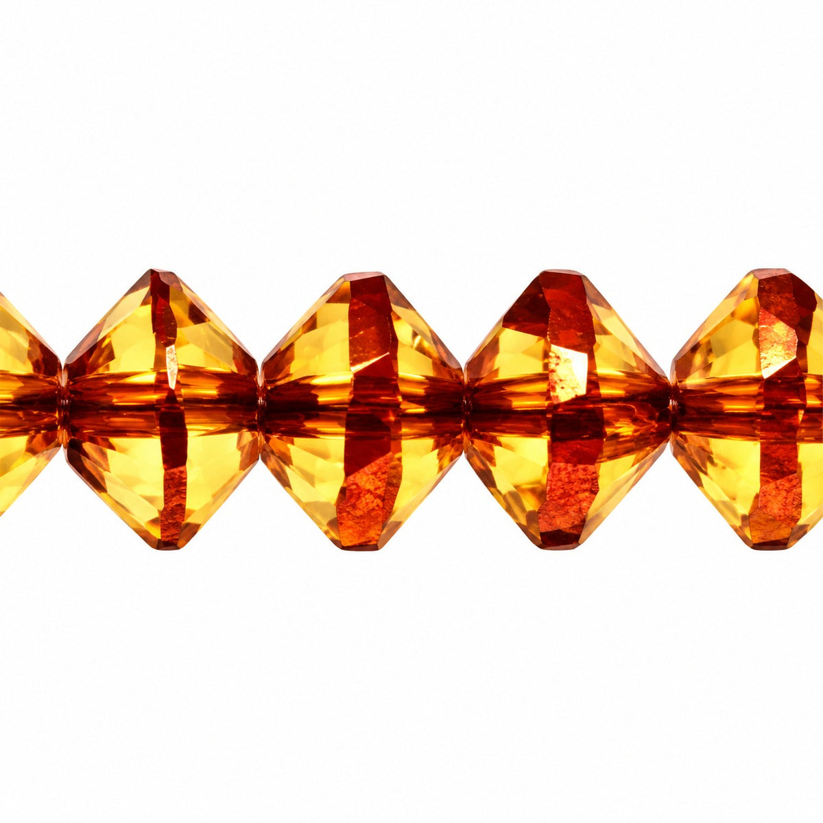 Faceted Special Cut Beads, Transparent Orange Bronze (10030-14415), Glass, Czech Republic