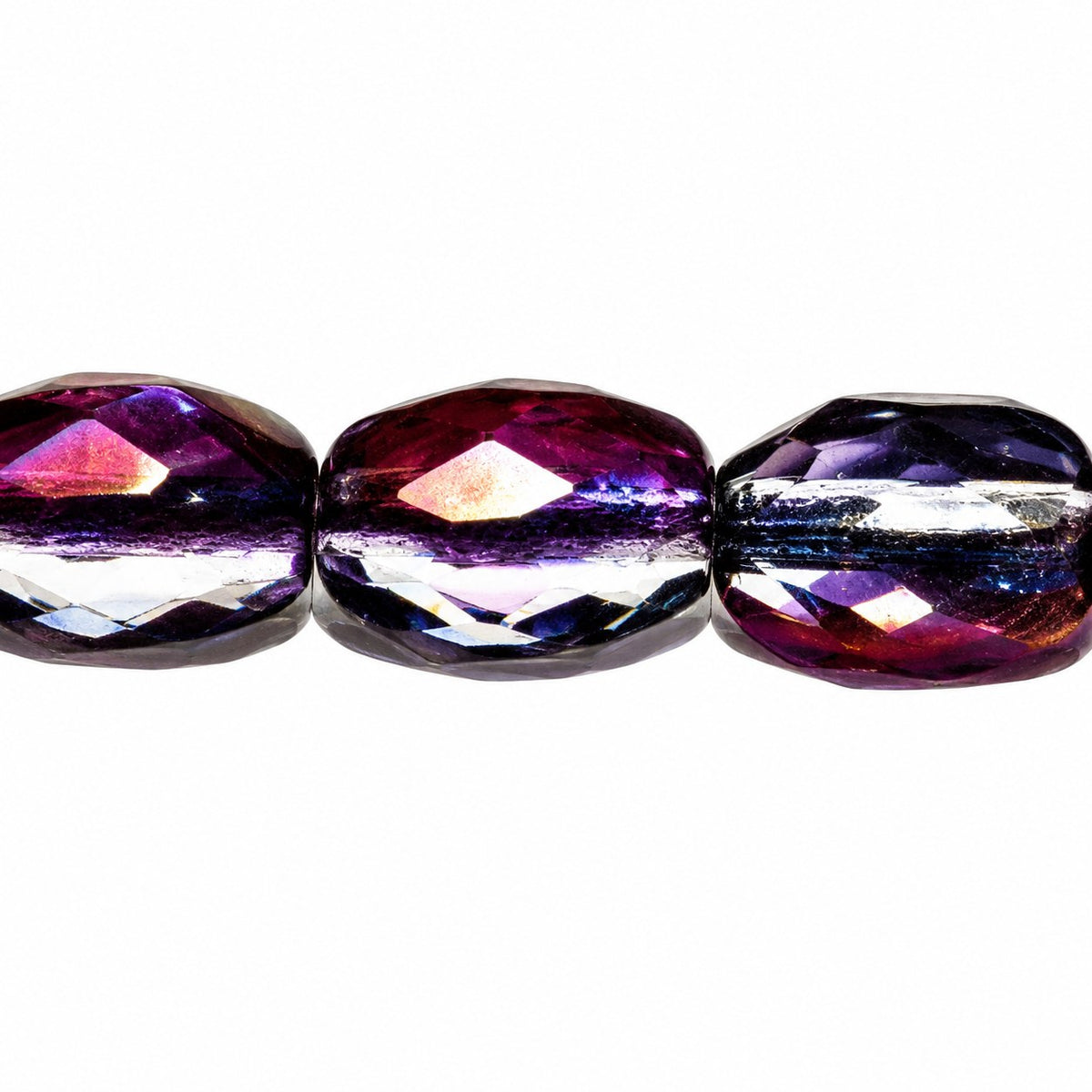 Oval Faceted Beads, Crystal 14280 (00030-14280), Glass, Czech Republic