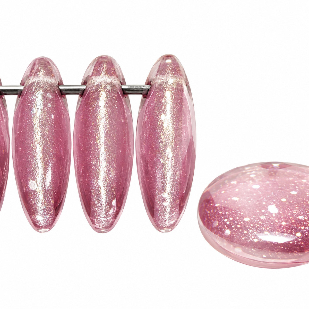 Lentil Round Beads, Crystal Matte 49429 (00030-84110-49429), Glass, Czech Republic