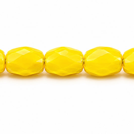 Oval Faceted Beads, Yellow (83120), Glass, Czech Republic