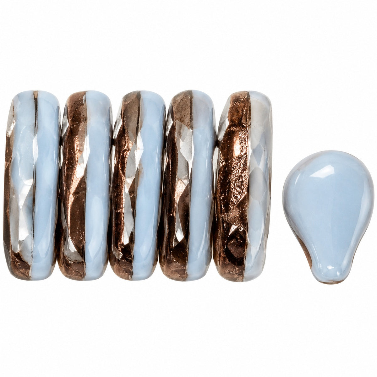 Small Leaf Pressed Beads, X1734 (x1734), Glass, Czech Republic