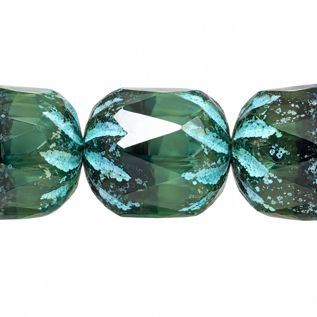 Fire Polished Faceted Cathedral Beads, X1125 Light Blue Lined (x1125-54308), Glass, Czech Republic