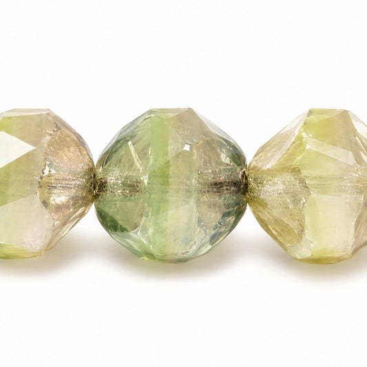 Special Cut Faceted Fire Polished Beads. Smashed, T1020 Platin (t1020-13702), Glass, Czech Republic