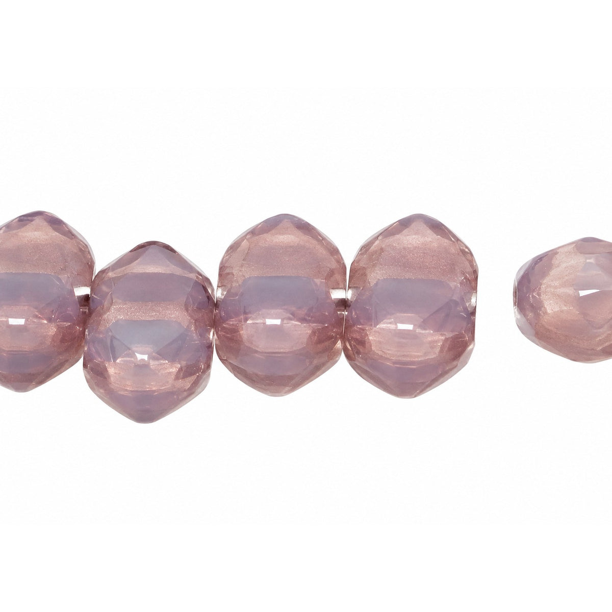 3-Hole Pressed Beads, Transparent Light Amethyst (21000), Glass, Czech Republic