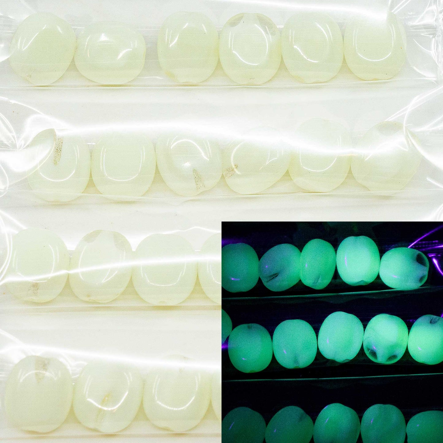 OUTLET 10 grams Oval Pressed Glass Beads, 14 x 12 mm, Gray (83500), Glass, Czech Republic