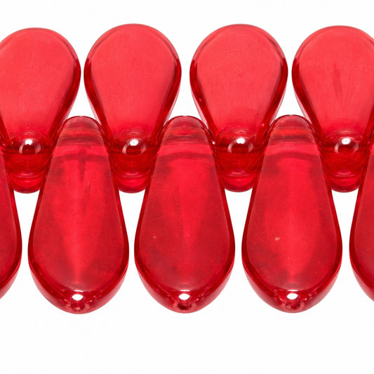 Dagger Beads, Ruby Red (90080), Glass, Czech Republic