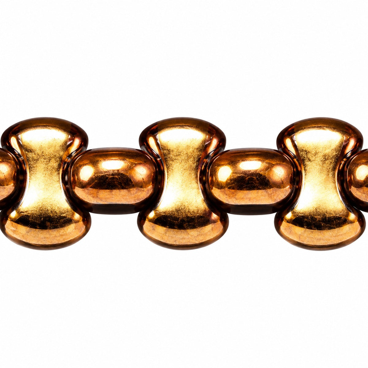 Shaped Pressed Beads, Black Bronze (23980-14415), Glass, Czech Republic