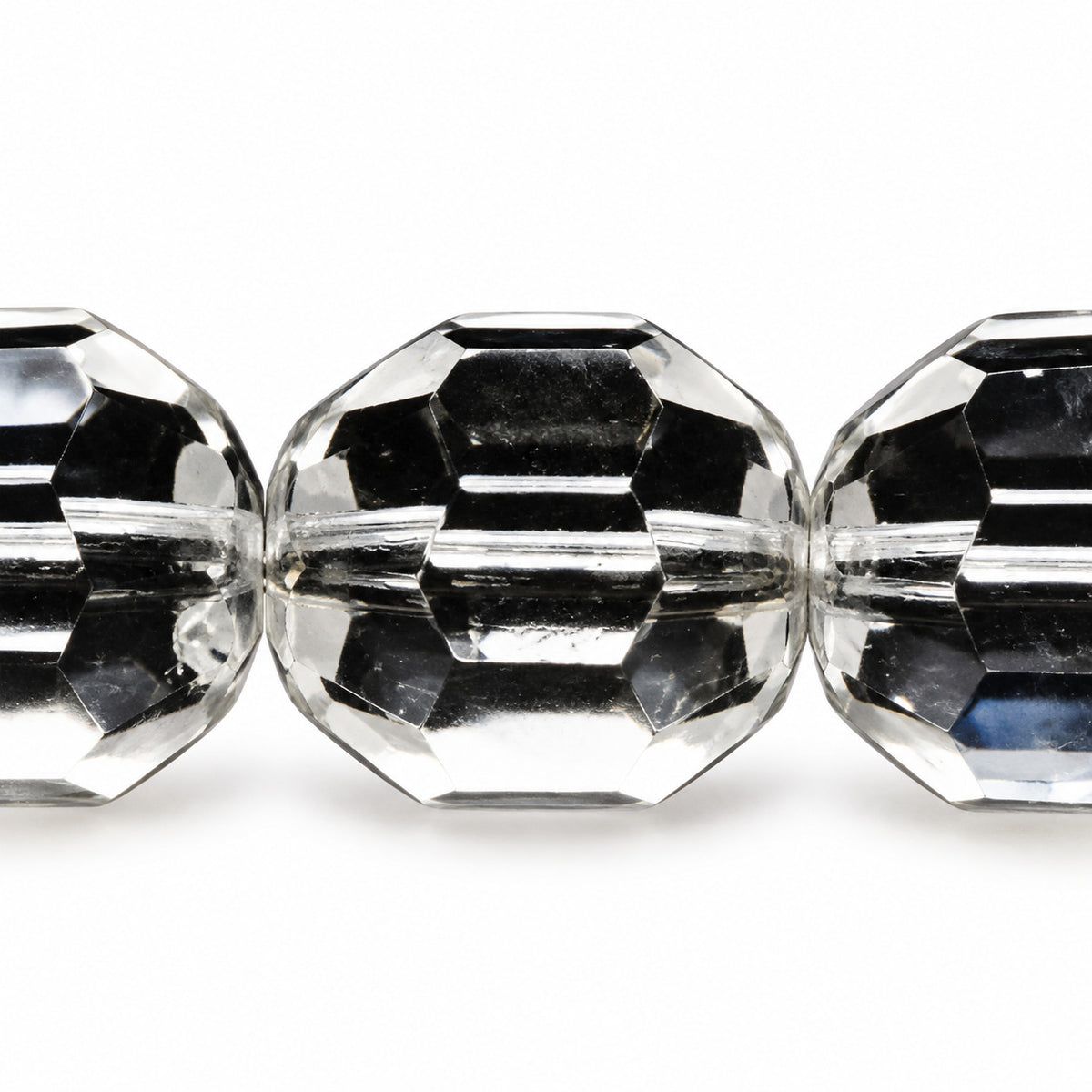 Faceted Fire Polished Beads, Crystal (00030), Glass, Czech Republic