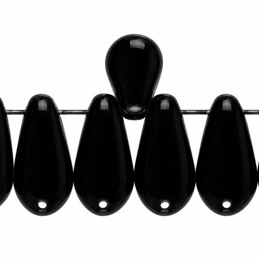 Dagger Beads, Black (23980), Glass, Czech Republic