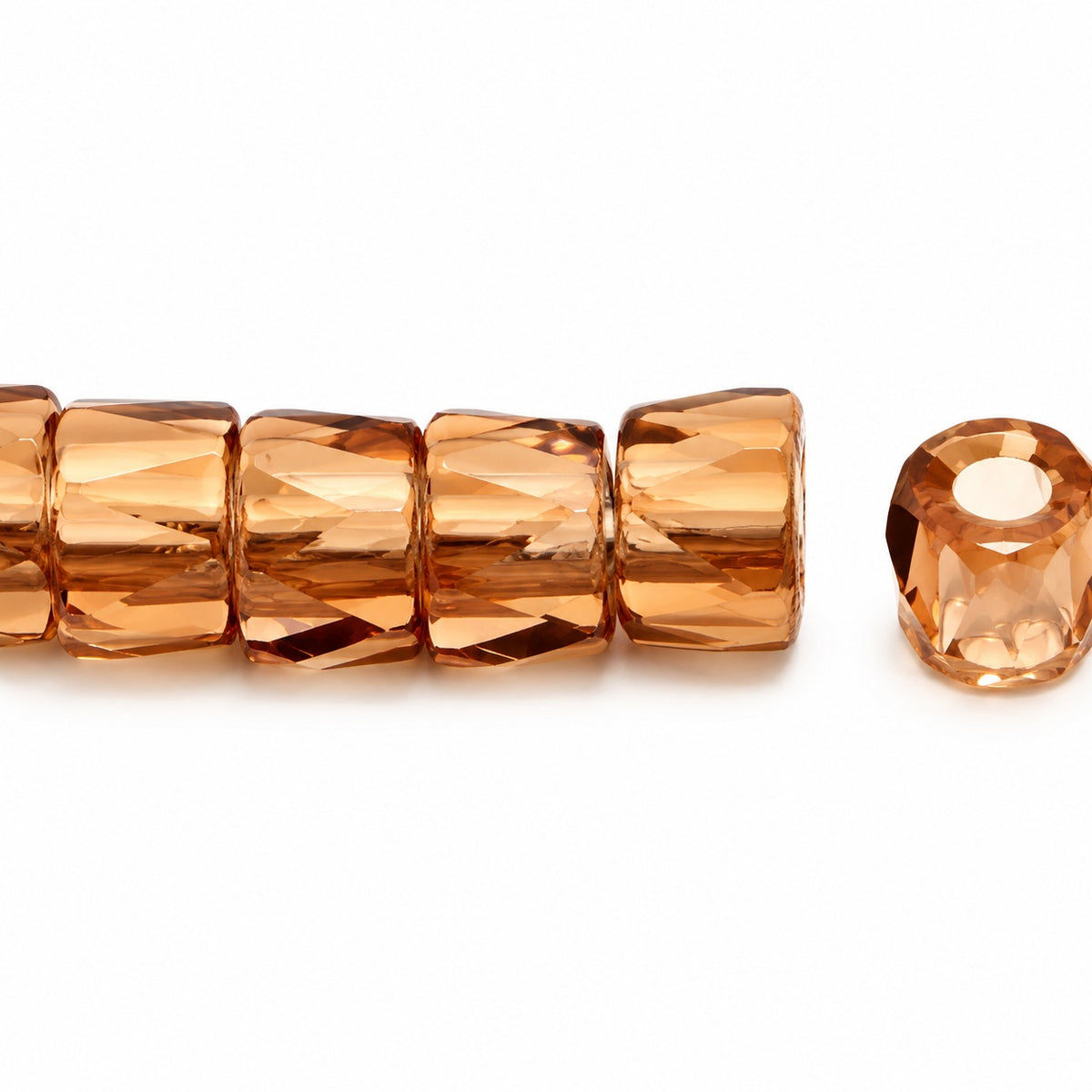 Faceted Oval Beads Special Cut, Transparent Brown (10220), Glass, Czech Republic