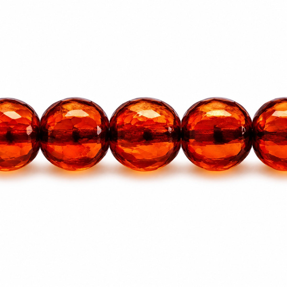 Fire Polished Faceted Round Beads Special Cut, Transparent Orange Bronze (10080-14415), Glass, Czech Republic