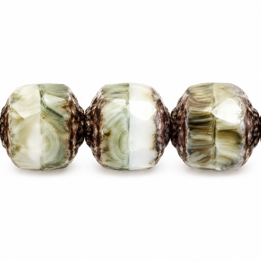Cathedral Faceted Fire Polished Beads, X3073 Bronze (x3073-14415), Glass, Czech Republic
