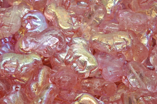 Sheep Pressed Beads, Crystal Ab Light Pink (00030-28701-34304), Glass, Czech Republic