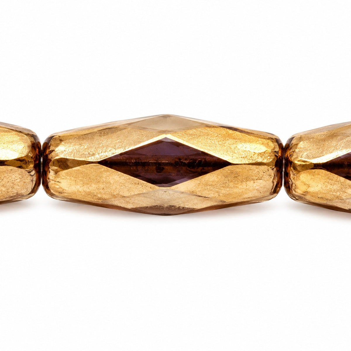 Fire Polished Faceted Oval Beads, Crystal Brass (00030-90215), Glass, Czech Republic