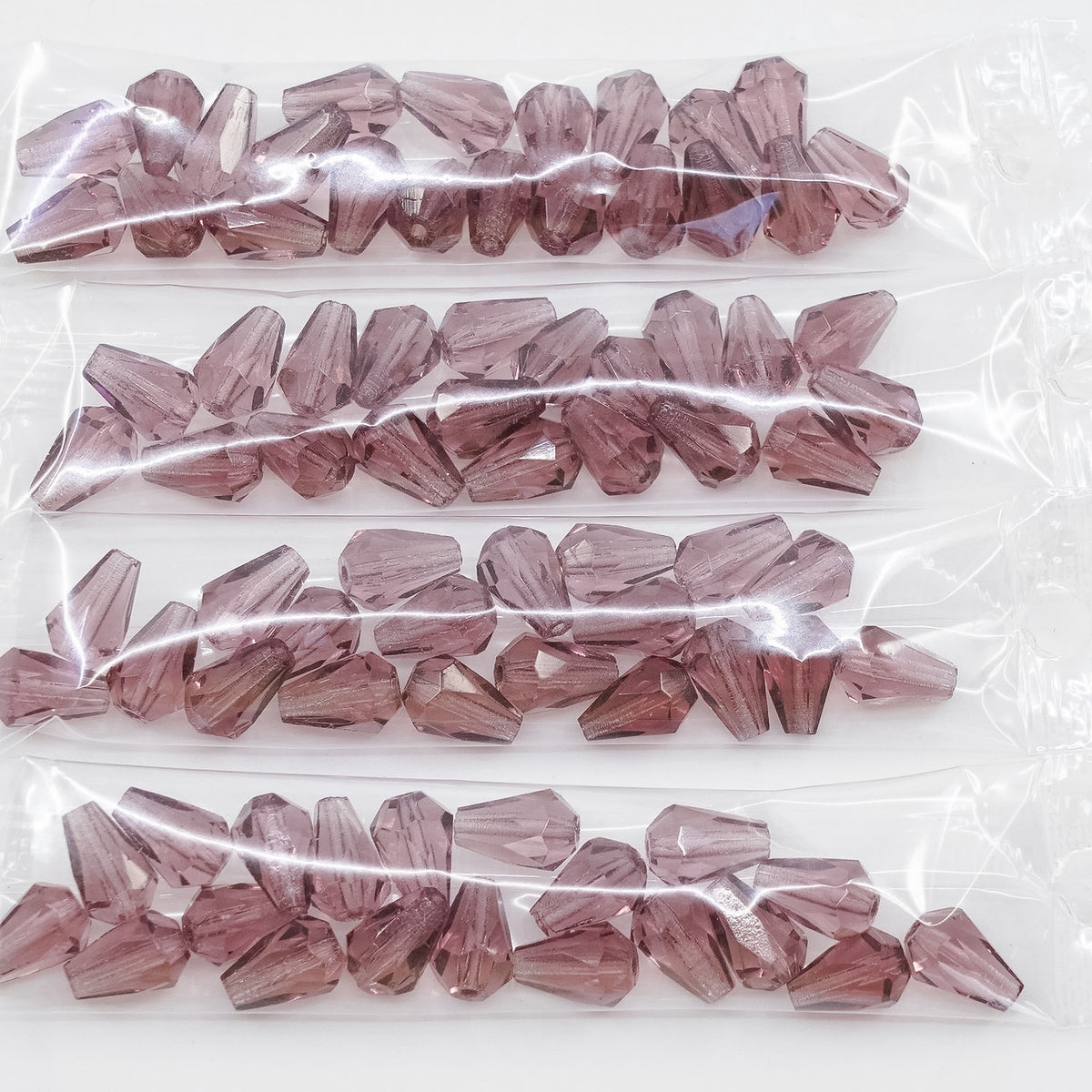 OUTLET 10 grams Pear Teardrop Beads Faceted Fire Polished, 7 x 5 mm, Amethyst (20060), Glass, Czech Republic