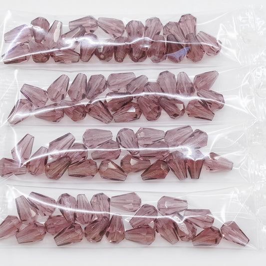 OUTLET 10 grams Pear Teardrop Beads Faceted Fire Polished, 7 x 5 mm, Amethyst (20060), Glass, Czech Republic