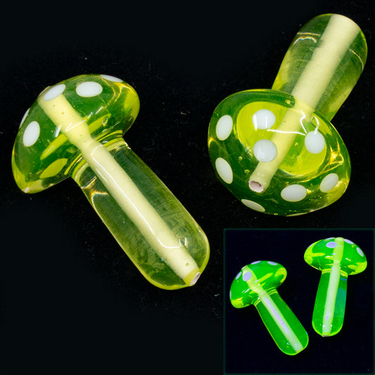 特价 1颗 蘑菇灯工珠，30 x 10 毫米，透明黄色 (0001-80130)，玻璃，捷克共和国
