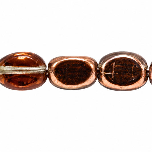 3-Side Oval Beads, Transparent Brown Rose Gold Capri (10200-27101), Glass, Czech Republic