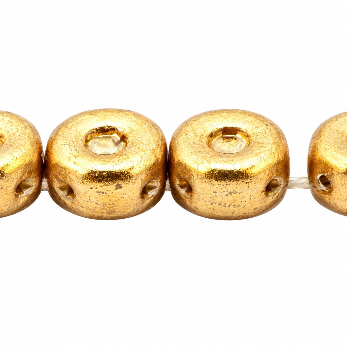 Triple Hole Beads, Crystal, Transparent 111-77-794 8X4Mm 00030, Crystal Aztec Pale Gold (00030-01710), Glass, Czech Republic
