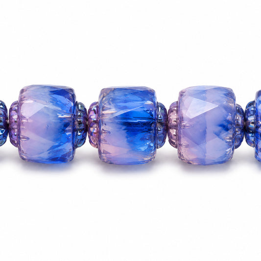Cathedral Faceted Fire Polished Beads, Ts038 Purple (ts038-15726), Glass, Czech Republic