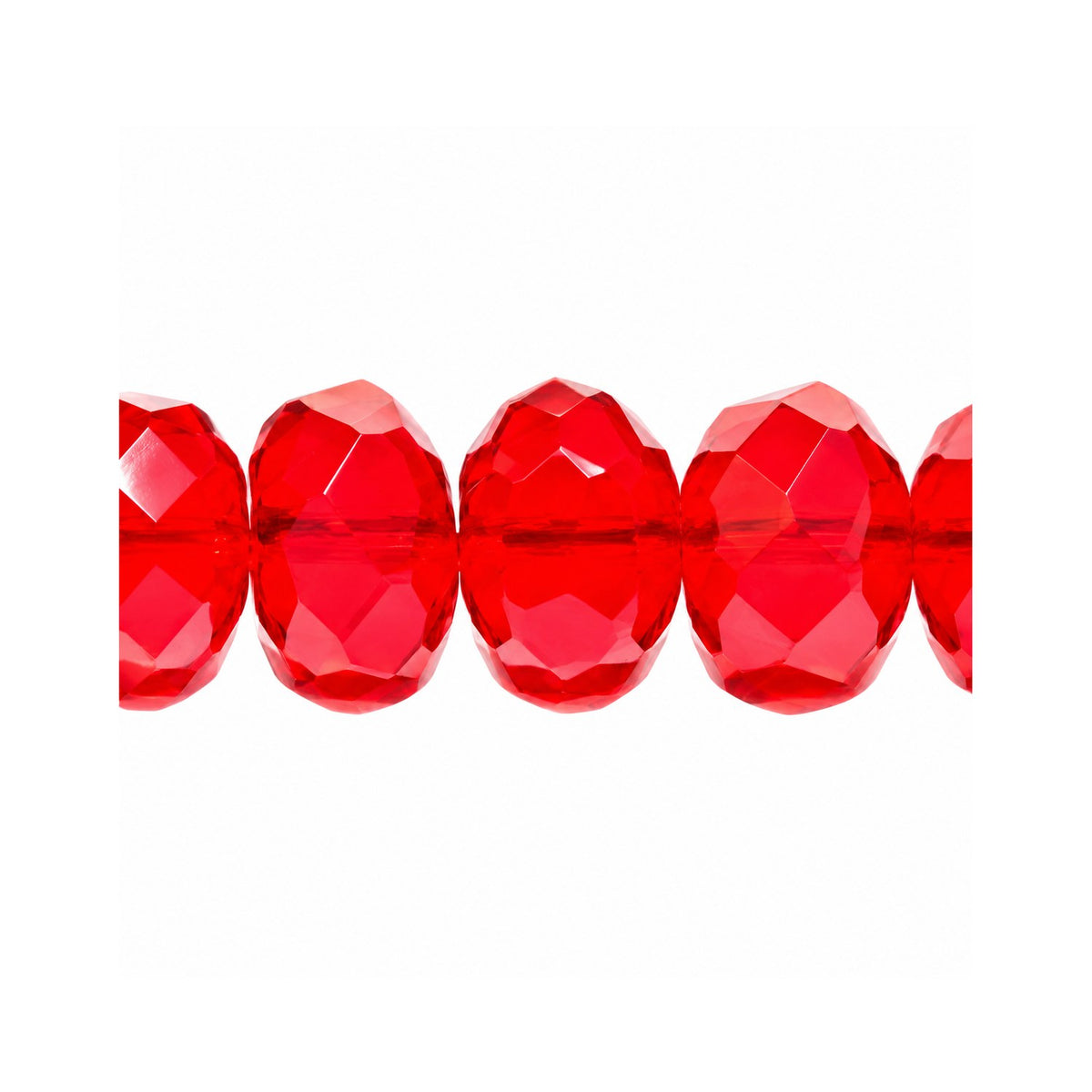 Special Cut Faceted Fire Polished Beads, Transparent Red (90090), Glass, Czech Republic